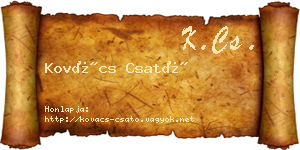 Kovács Csató névjegykártya