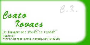 csato kovacs business card